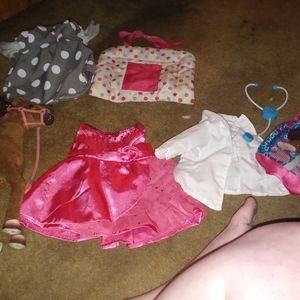 American girl doll. Cloths and horse makes noise